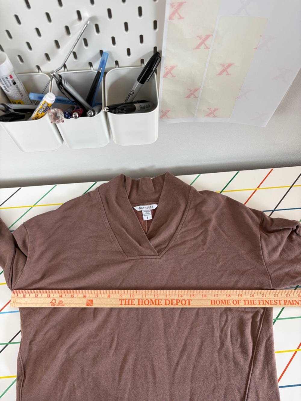 Athleta Clarity V-Neck Sweatshirt in Brown Size Small cozy loungewear - Picture 11 of 11